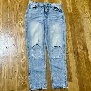 American Eagle Distressed Mom Jeans, Size 6